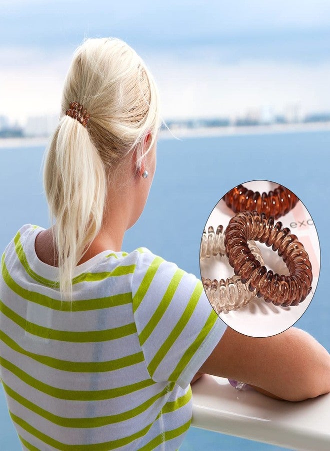 DED Transparent Spiral No Crease Coil Ponytail Holders, 24 Pcs Waterproof Elastic Hair Accessories for Women and Girls, All Hair Types - Image 4